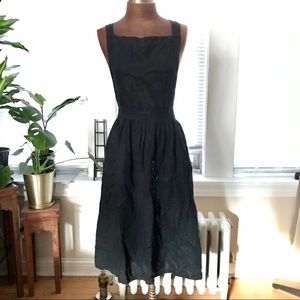 Son De Flor Prairie Apron Black Linen